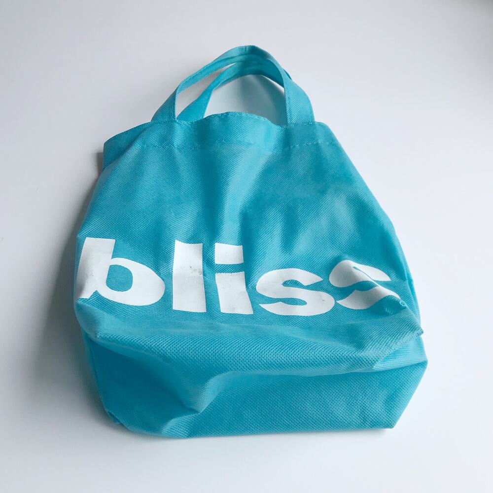 Bliss Logo Screen Printed Reusable Tote Bag North South Shopper Spa Caddy - Picture 6 of 13